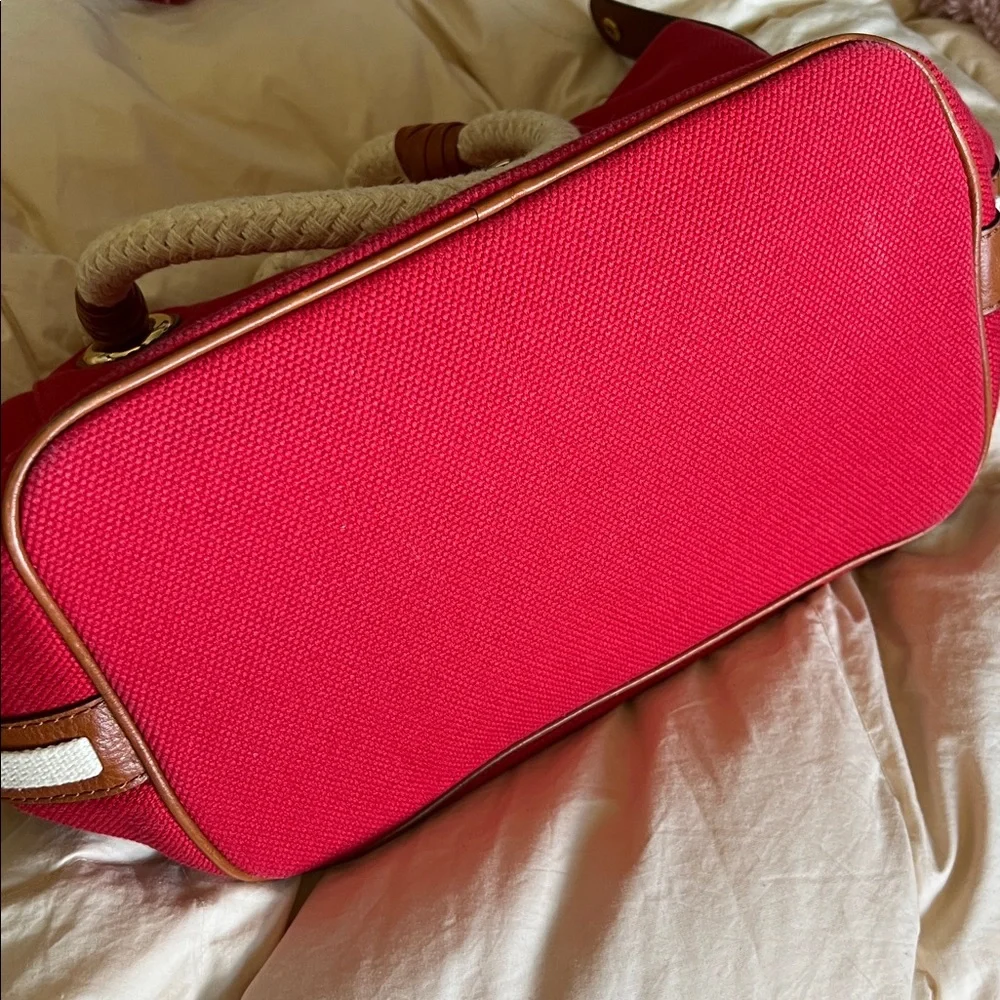 Michael Kors Marina Mandarin Red Canvas Convertible Purse - Picture 11 of 11
